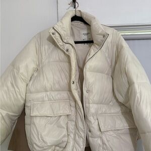 Women's Cream Puffer Jacket